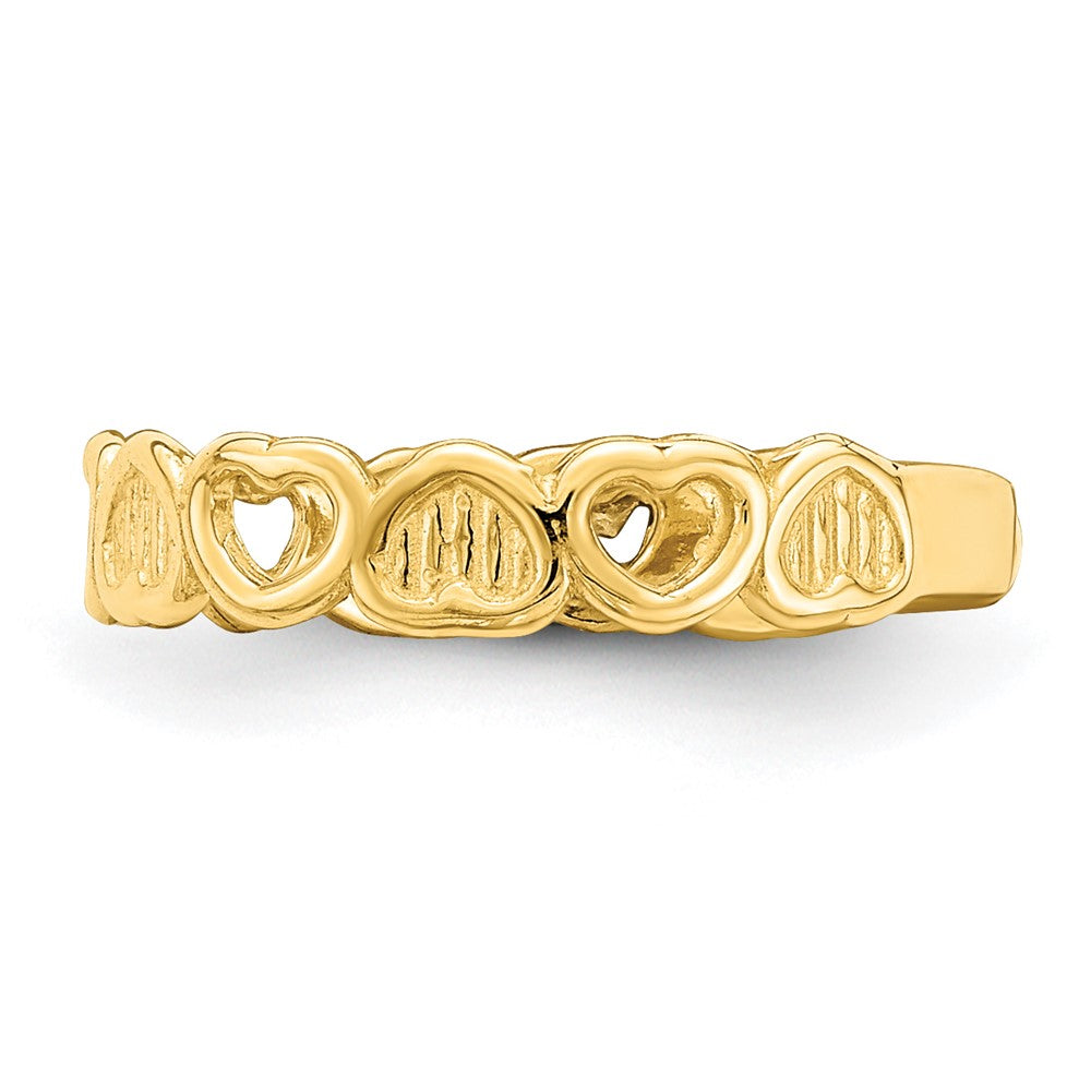 14K Gelbgold Verstellbar Herz Zehenring