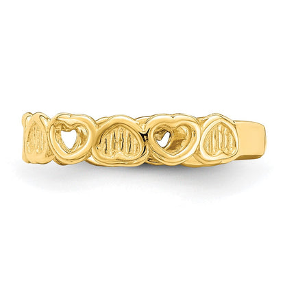 14K Gelbgold Verstellbar Herz Zehenring