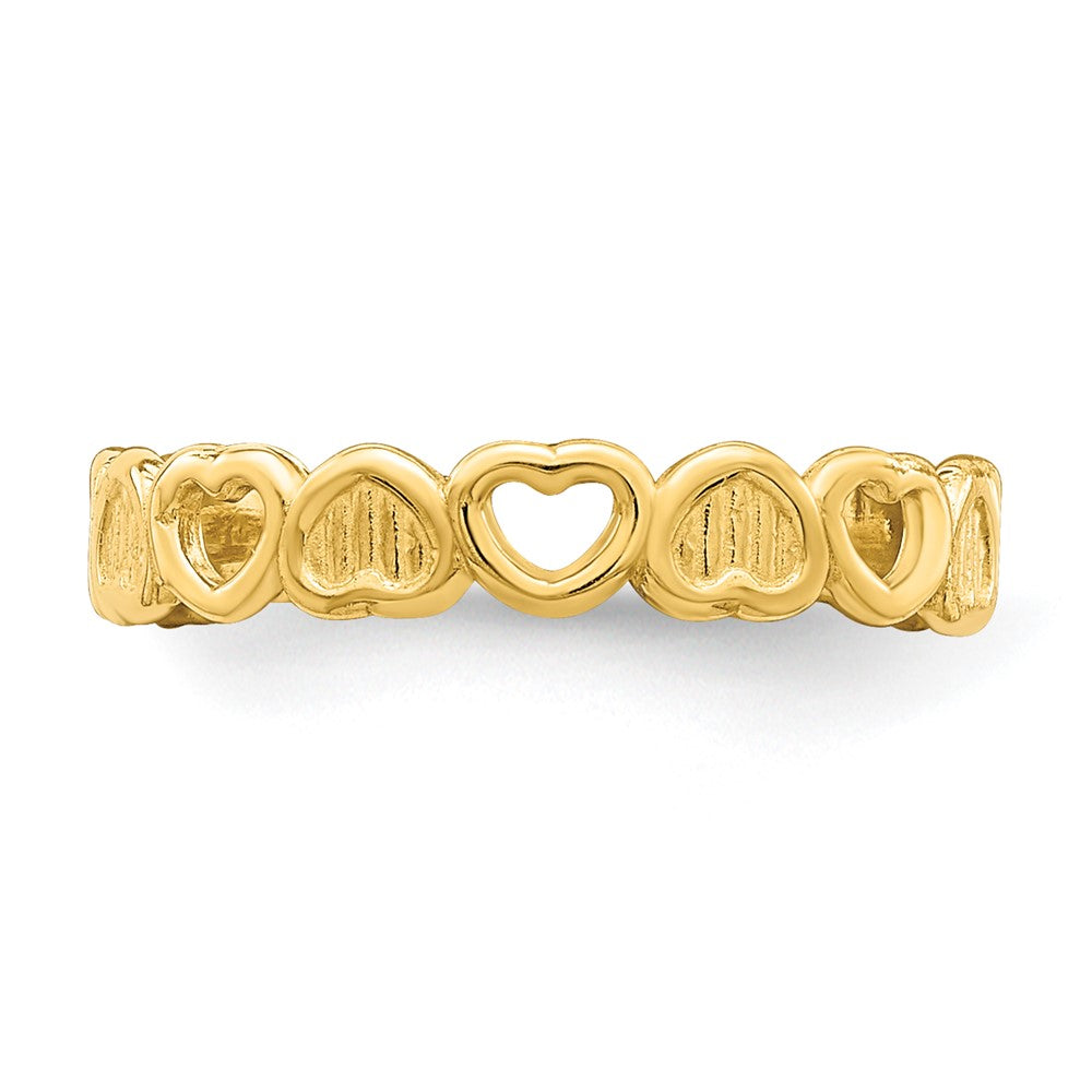 14K Gelbgold Verstellbar Herz Zehenring