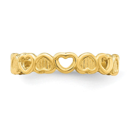 14K Gelbgold Verstellbar Herz Zehenring