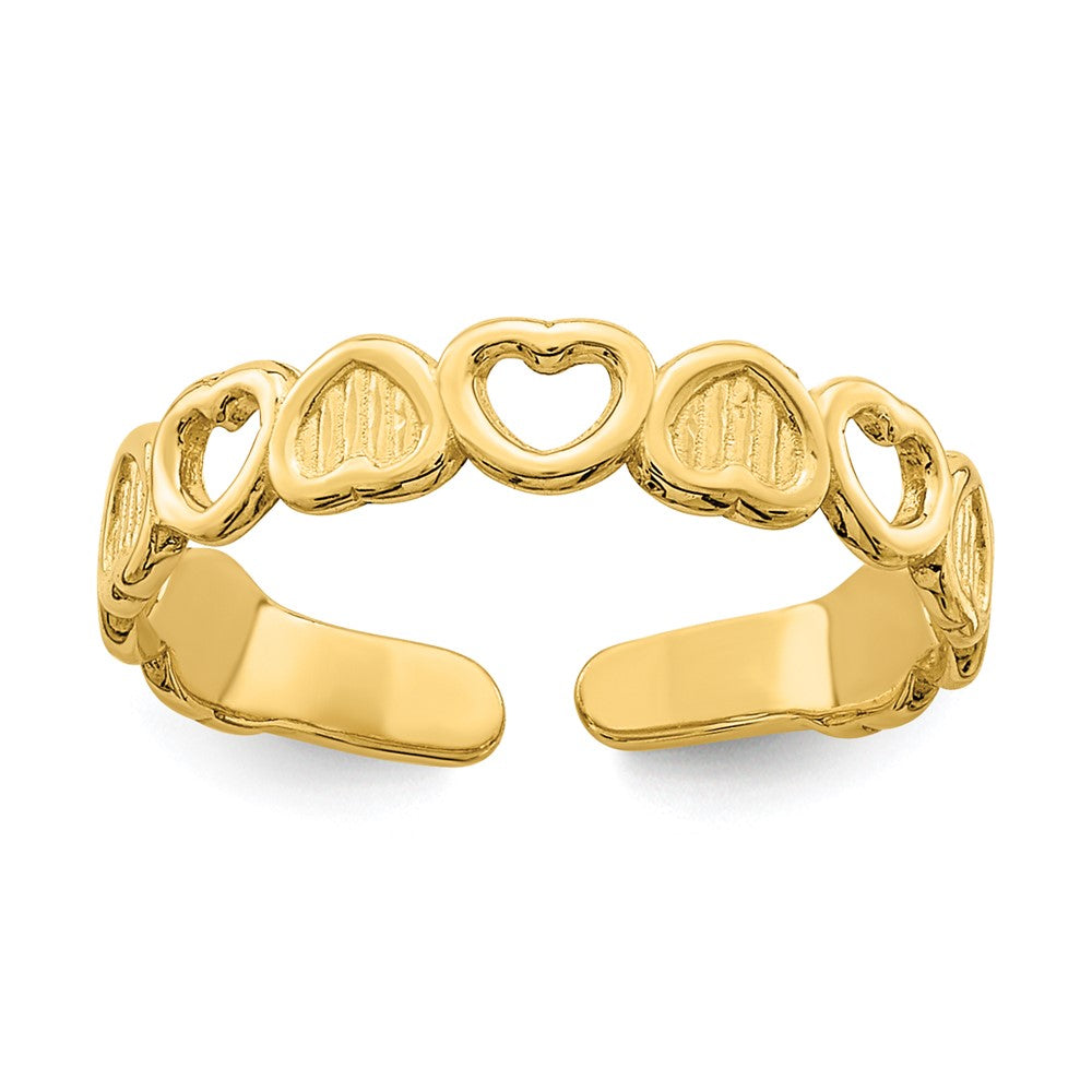 14K Gelbgold Verstellbar Herz Zehenring