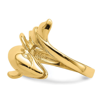 14K Gelbgold Delfinring poliert