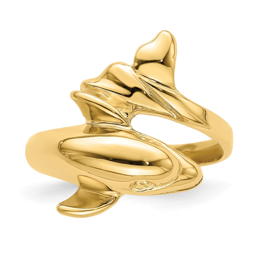 14K Gelbgold Delfinring poliert