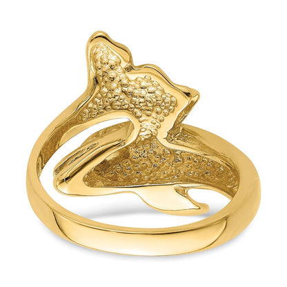 14K Gelbgold Delfinring poliert