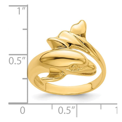 14K Gelbgold Delfinring poliert