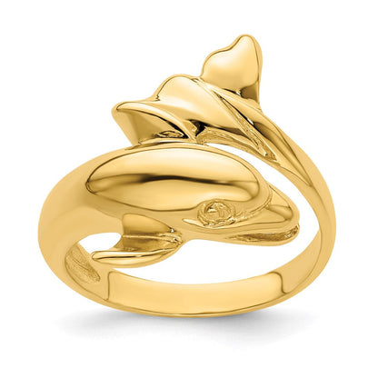 14K Gelbgold Delfinring poliert