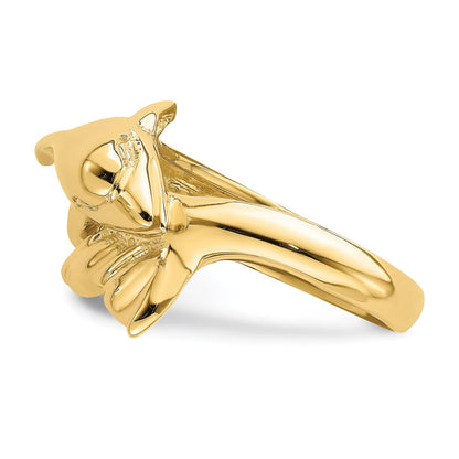 14K Gelbgold Poliert Delfin-Ring