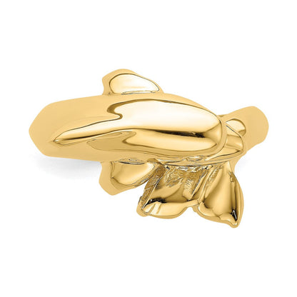 14K Gelbgold Poliert Delfin-Ring