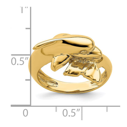 14K Gelbgold Poliert Delfin-Ring