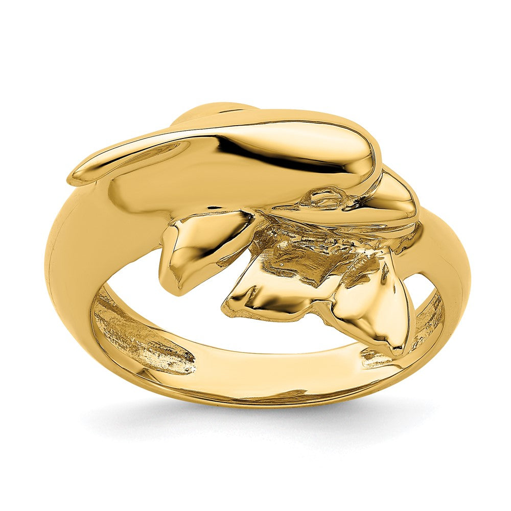 14K Gelbgold Poliert Delfin-Ring