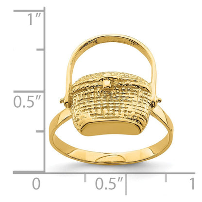 14K Gelbgold Nantucket-Korb-Ring 2-D