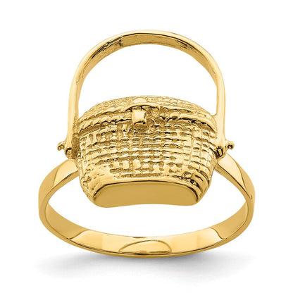 14K Gelbgold Nantucket-Korb-Ring 2-D