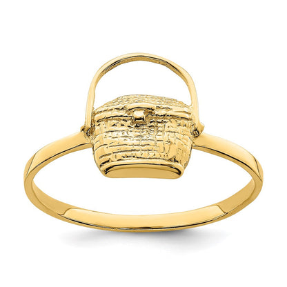 14K Gelbgold 2-D Nantucket-Korb-Ring
