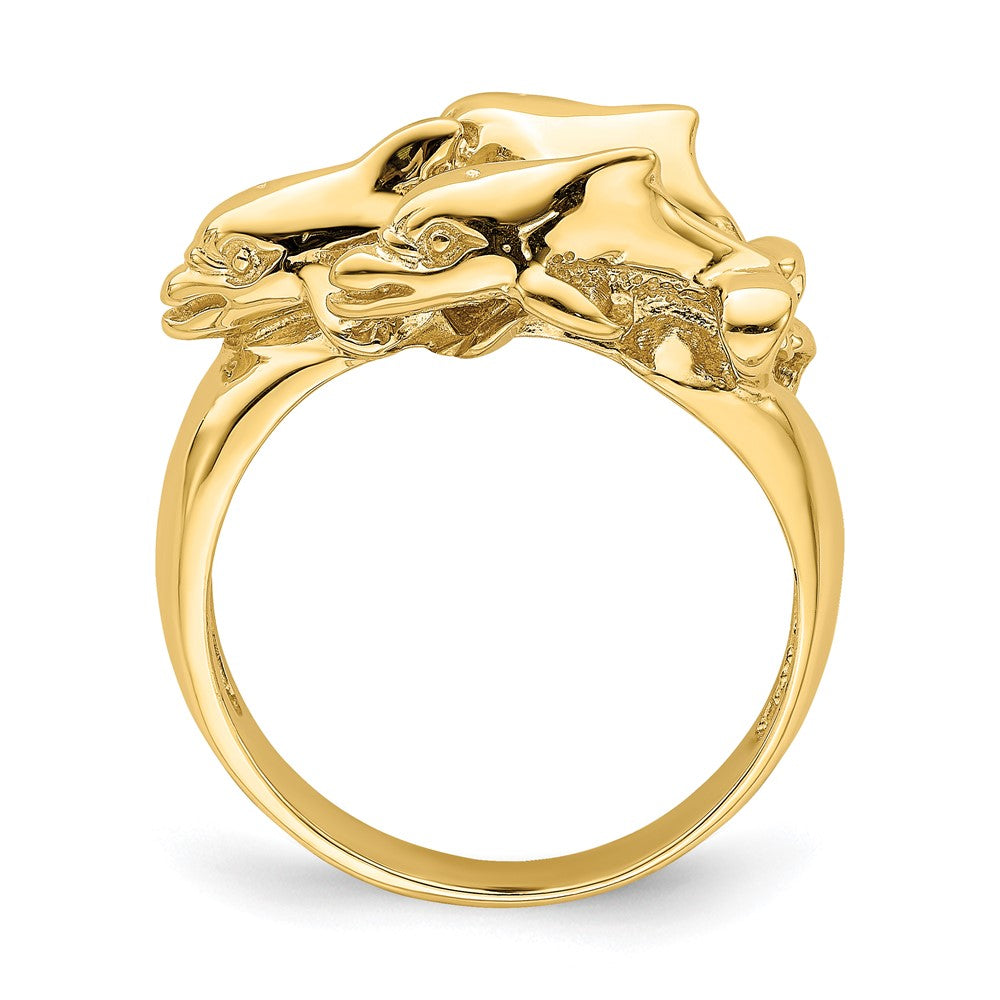 14K Gelbgold Ring mit Delfinen