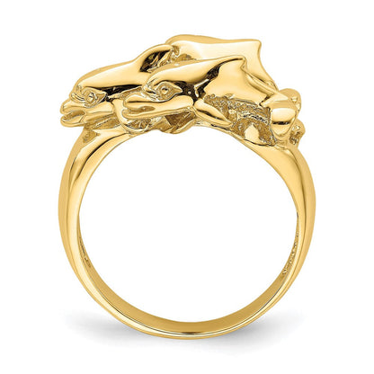 14K Gelbgold Ring mit Delfinen