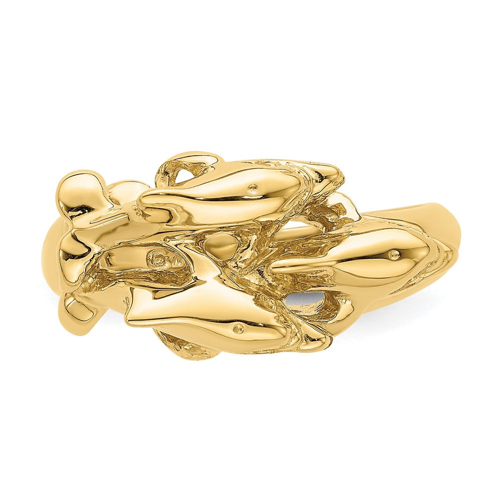 14K Gelbgold Ring mit Delfinen