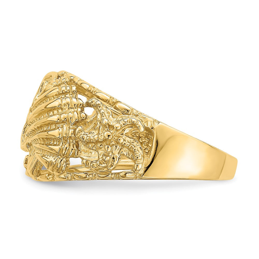 14K Gelbgold Ring mit Kuppelform in Muschel-Kombination