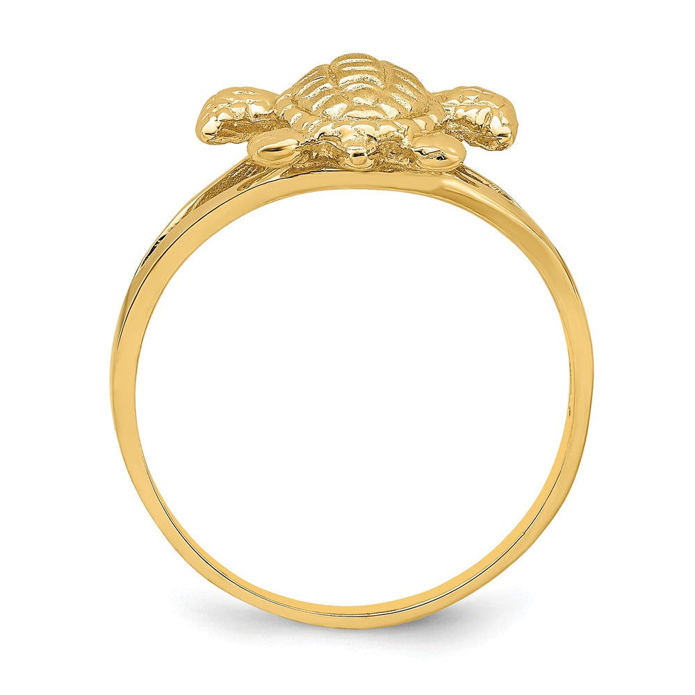 14K Gelbgold Ring mit strukturierter Meeresschildkröte