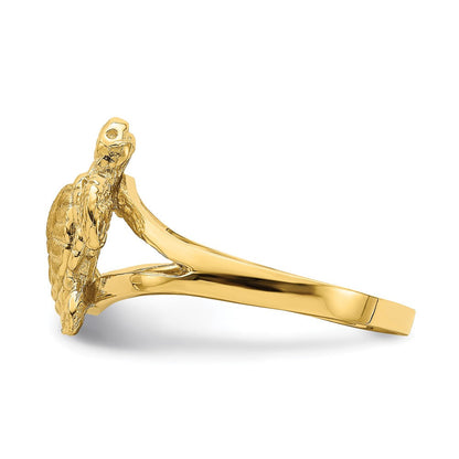 14K Gelbgold Ring mit strukturierter Meeresschildkröte