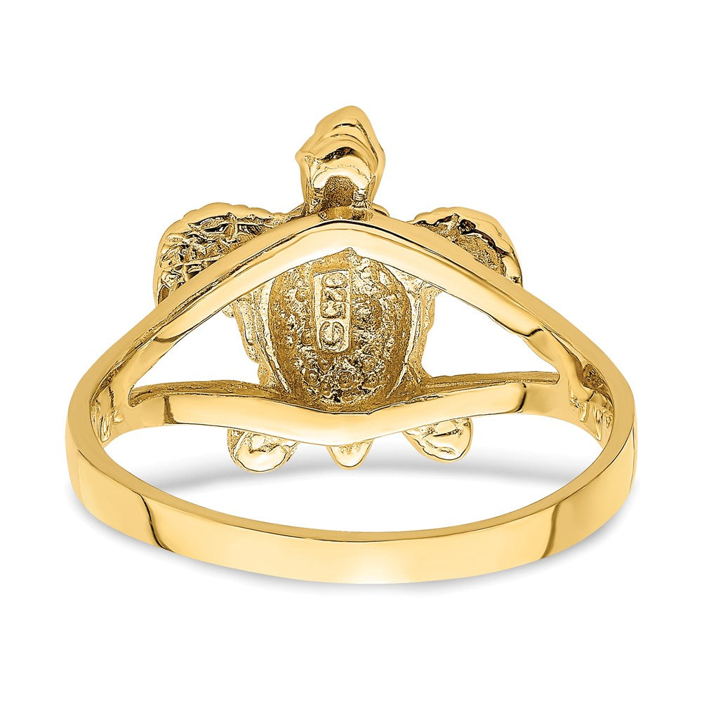 14K Gelbgold Ring mit strukturierter Meeresschildkröte