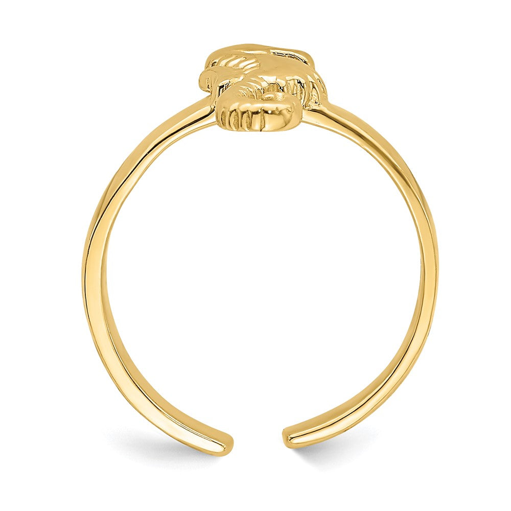 14K Gelbgold Verstellbar Seepferdchen Zehenring