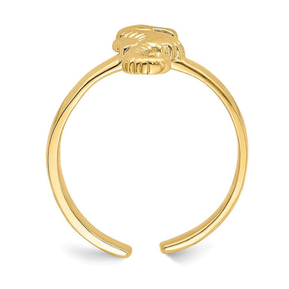 14K Gelbgold Verstellbar Seepferdchen Zehenring