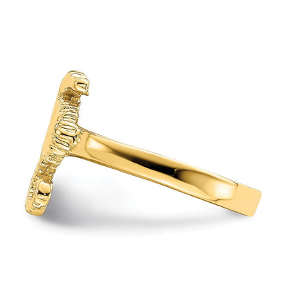 14K Gelbgold Verstellbar Seepferdchen Zehenring