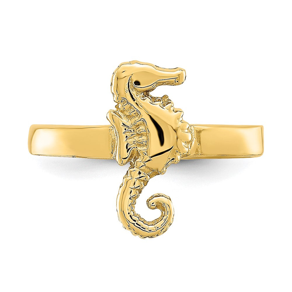14K Gelbgold Verstellbar Seepferdchen Zehenring