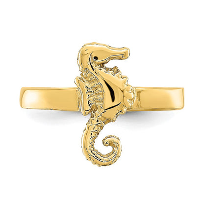 14K Gelbgold Verstellbar Seepferdchen Zehenring