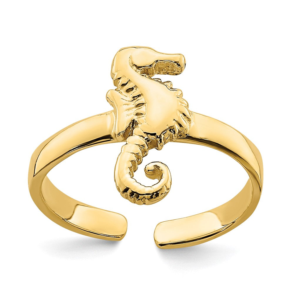 14K Gelbgold Verstellbar Seepferdchen Zehenring