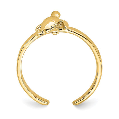 14K Gelbgold Verstellbar Meer Schildkröte Zehenring
