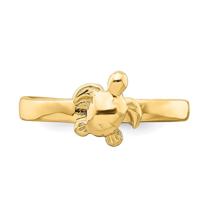 14K Gelbgold Verstellbar Meer Schildkröte Zehenring