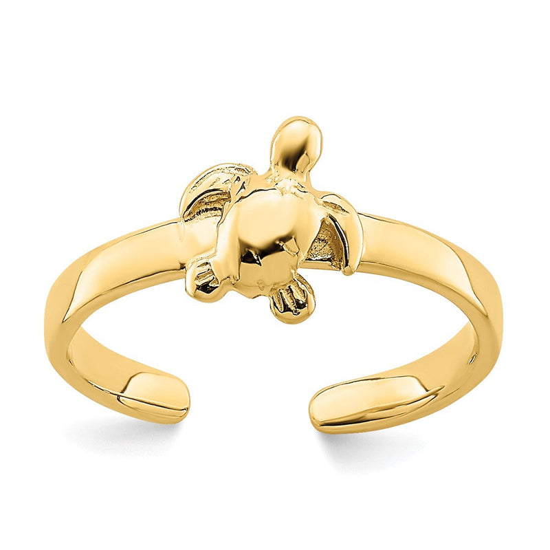 14K Gelbgold Verstellbar Meer Schildkröte Zehenring