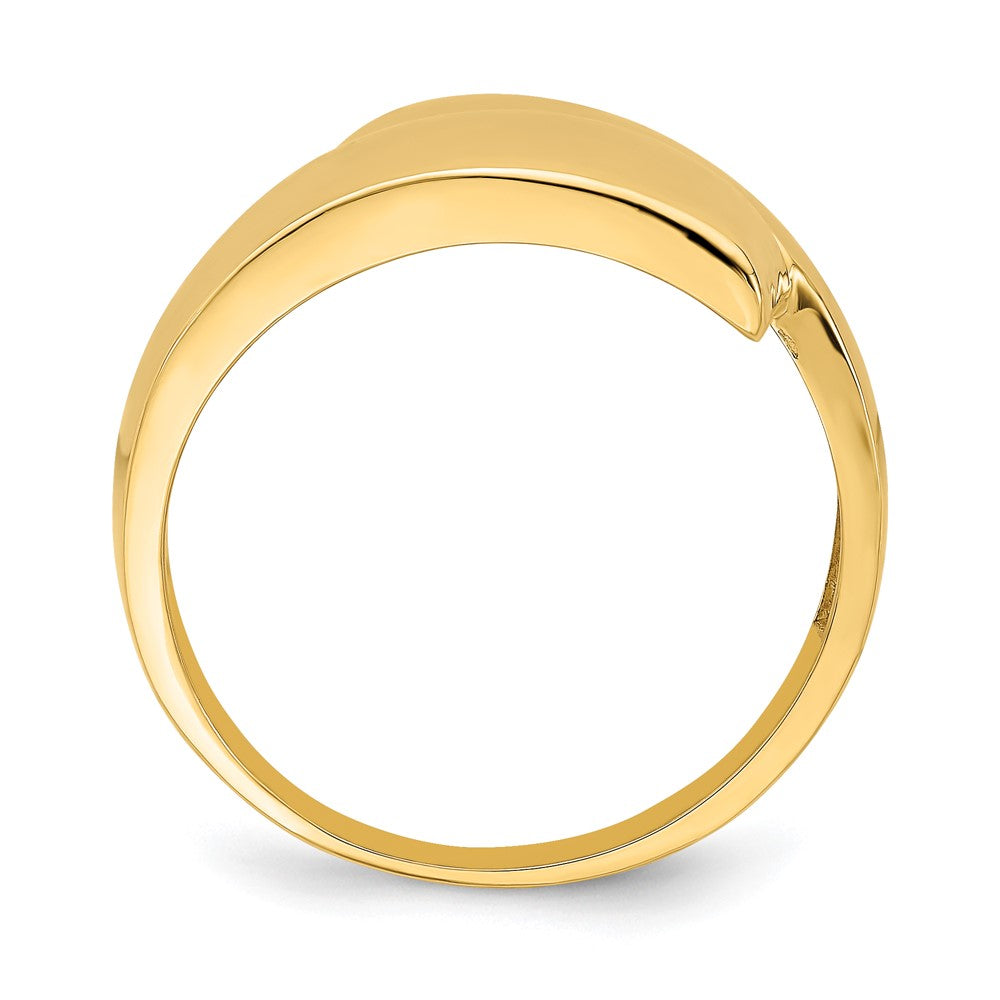 14K Gelbgold Ring mit Bypass-Design, poliert