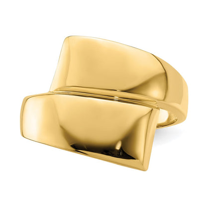 14K Gelbgold Ring mit Bypass-Design, poliert