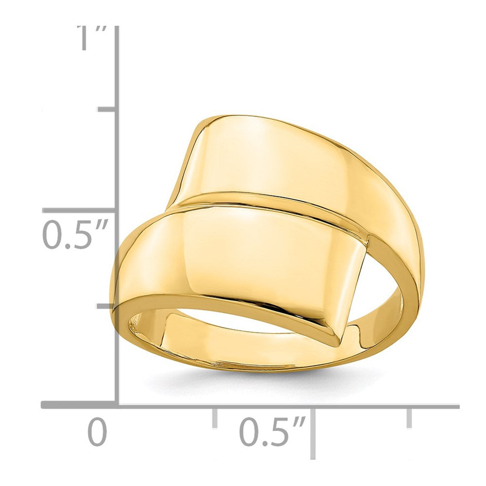 14K Gelbgold Ring mit Bypass-Design, poliert