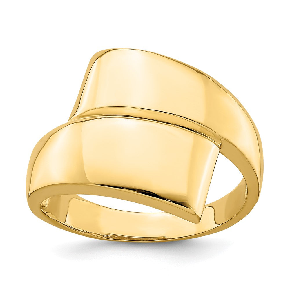 14K Gelbgold Ring mit Bypass-Design, poliert