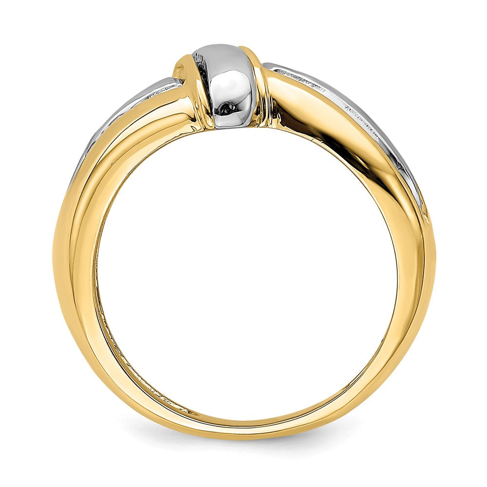 14K Gelbgold mit Rhodium, poliert, Fancy-Ring