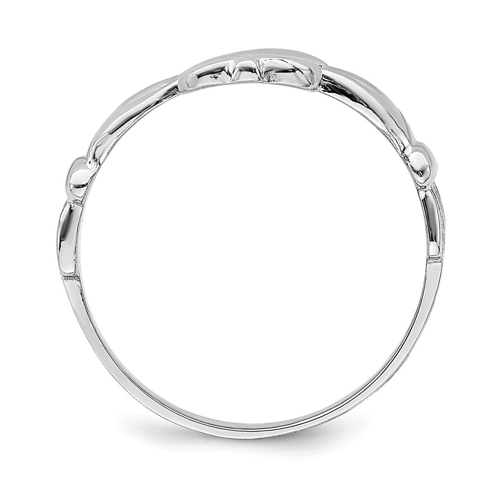14K Weißgold Claddagh-Ring