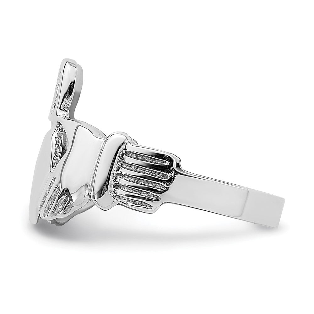 14K Weißgold Claddagh-Ring
