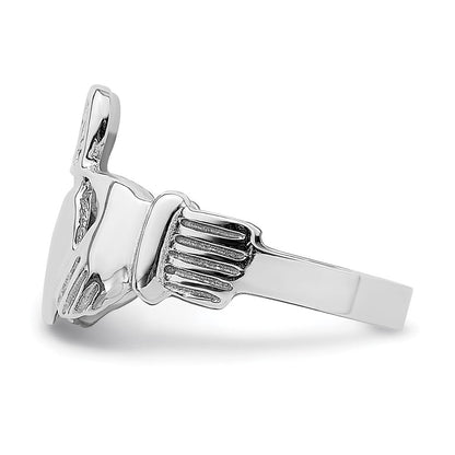 14K Weißgold Claddagh-Ring