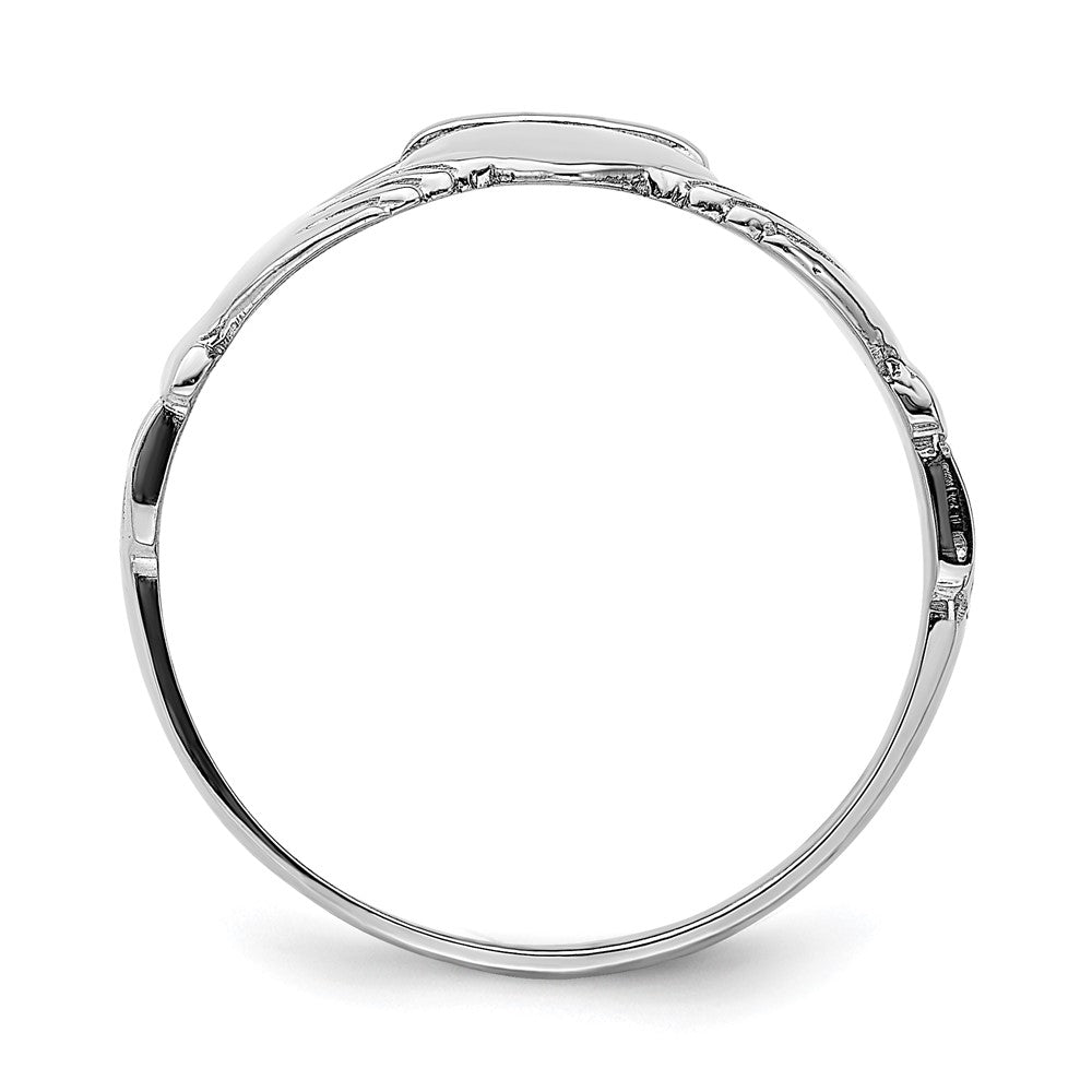 14K Weißgold Claddagh-Ring, poliert