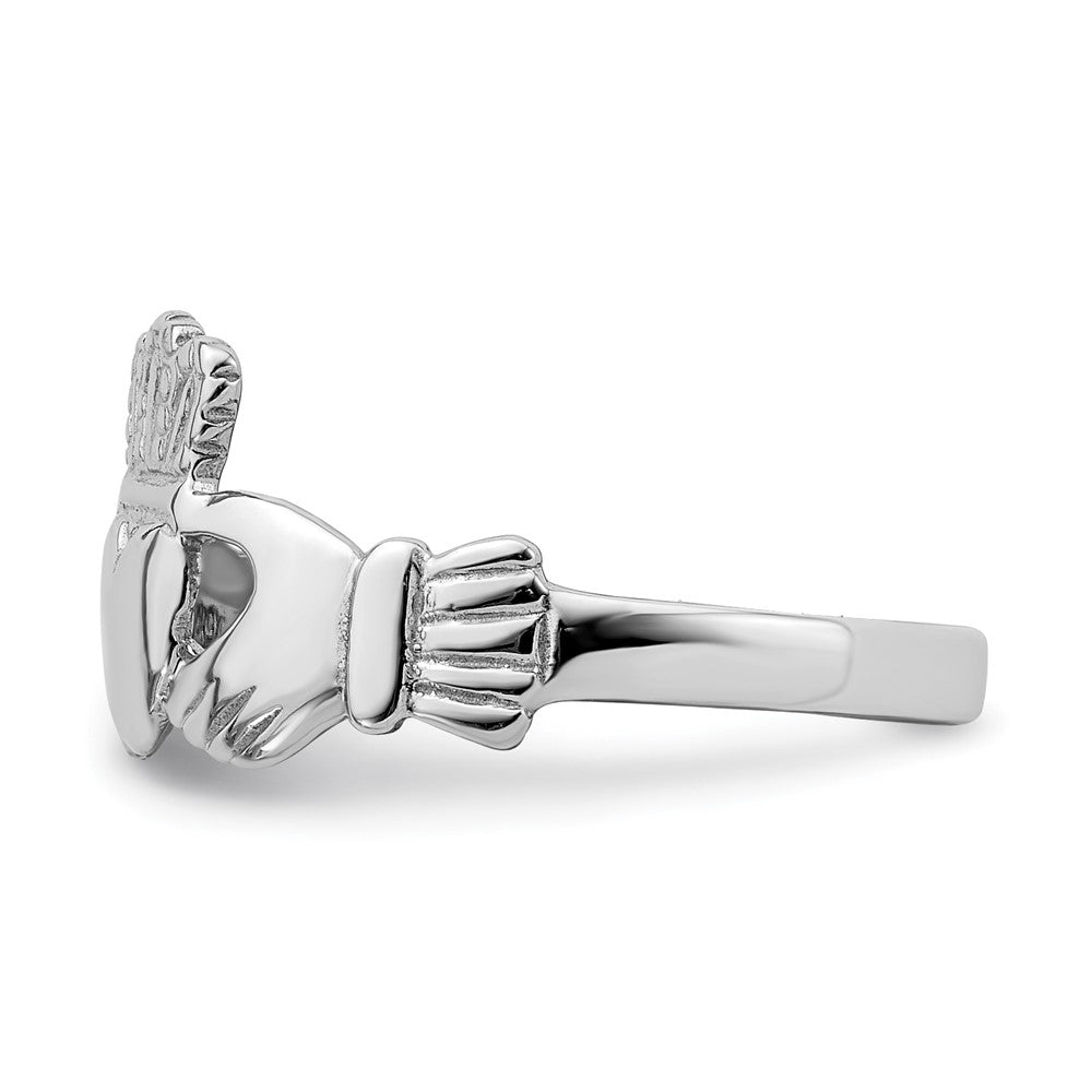 14K Weißgold Claddagh-Ring, poliert