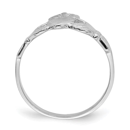 14K Weißgold Claddagh-Ring