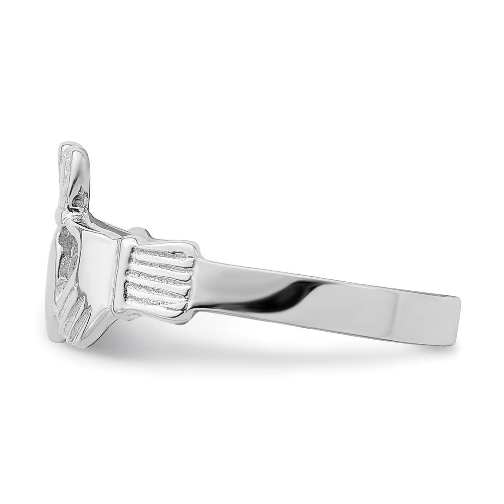 14K Weißgold Claddagh-Ring