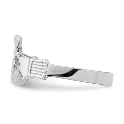 14K Weißgold Claddagh-Ring
