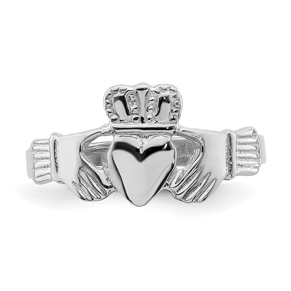 14K Weißgold Claddagh-Ring