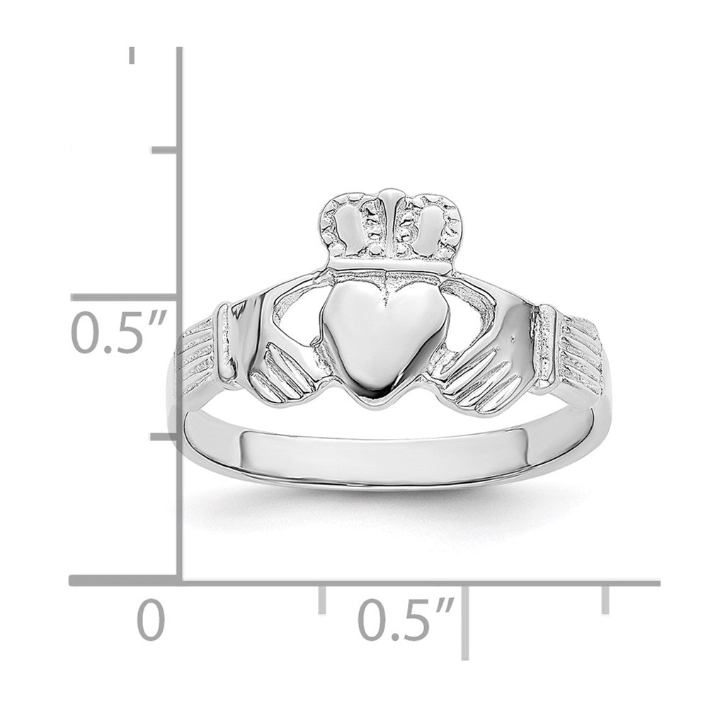 14K Weißgold Claddagh-Ring
