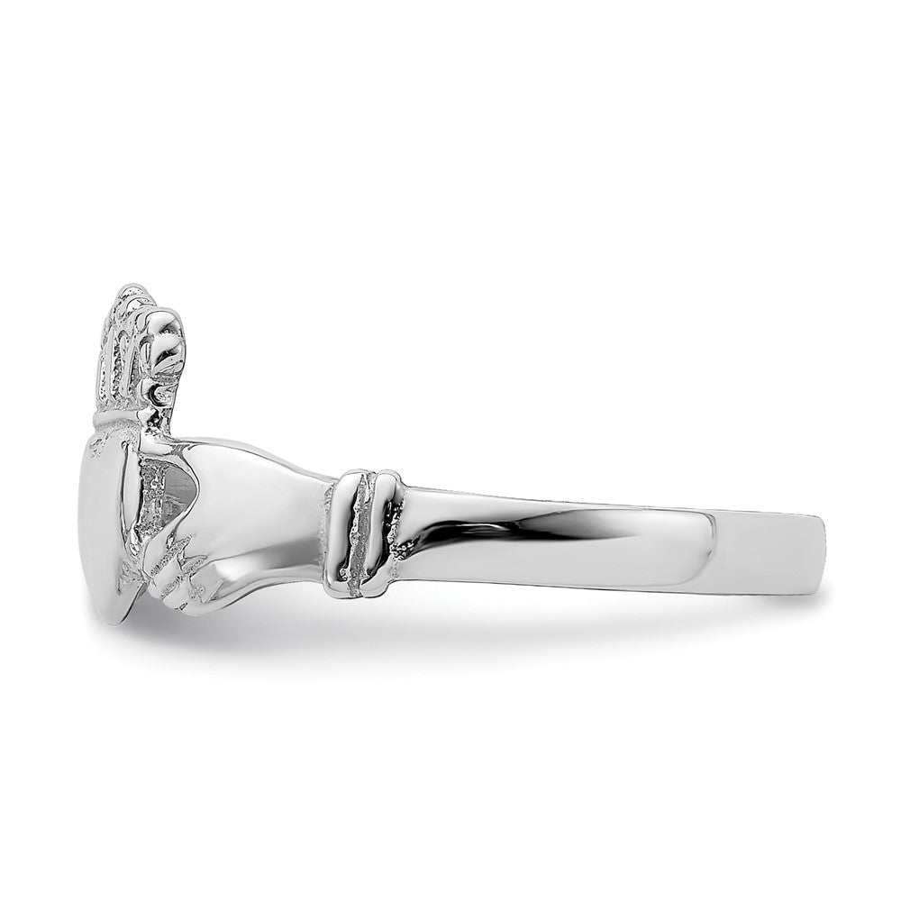 14K Weißgold Claddagh-Ring, poliert