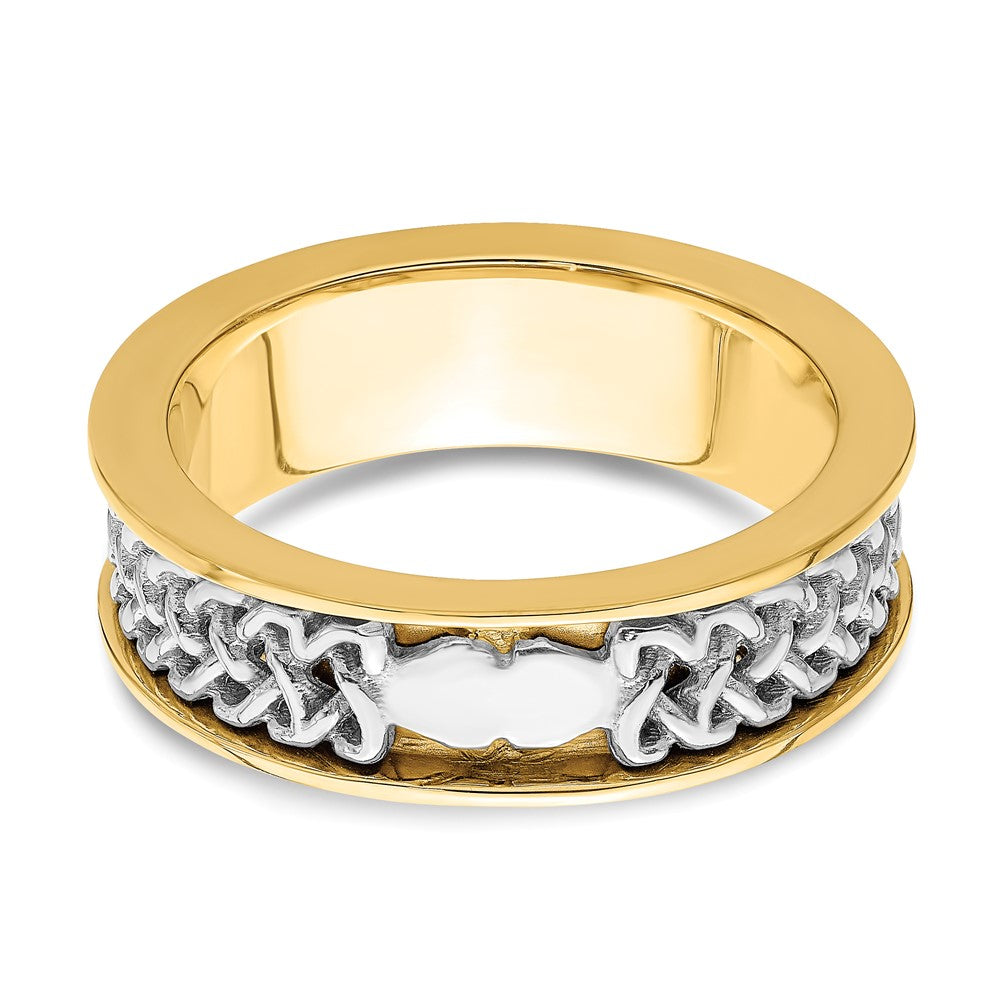 14K Gelbgold Zweifarbiger Claddagh-Ring